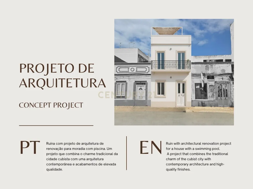 Ruína com projeto de arquitetura de renovação para moradia com piscina em Olhão - Image 10