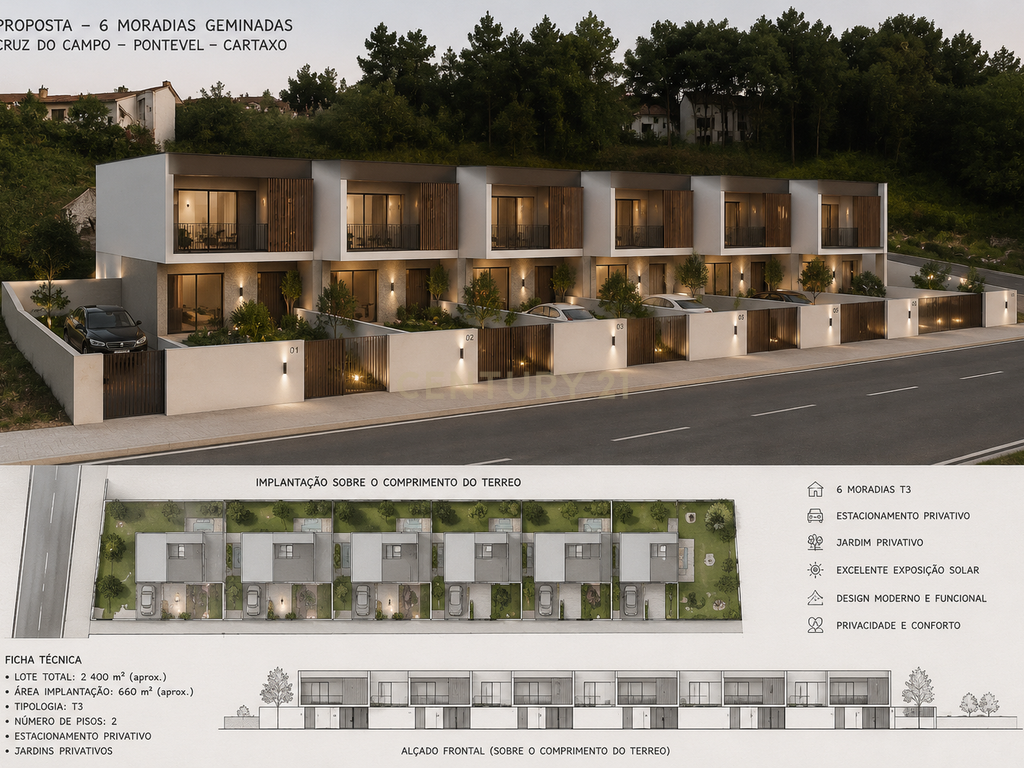 Terreno Urbano 2.042 m² Projeto para 6 Moradias Geminadas EN3 Pontevel - Cartaxo" - Image 1