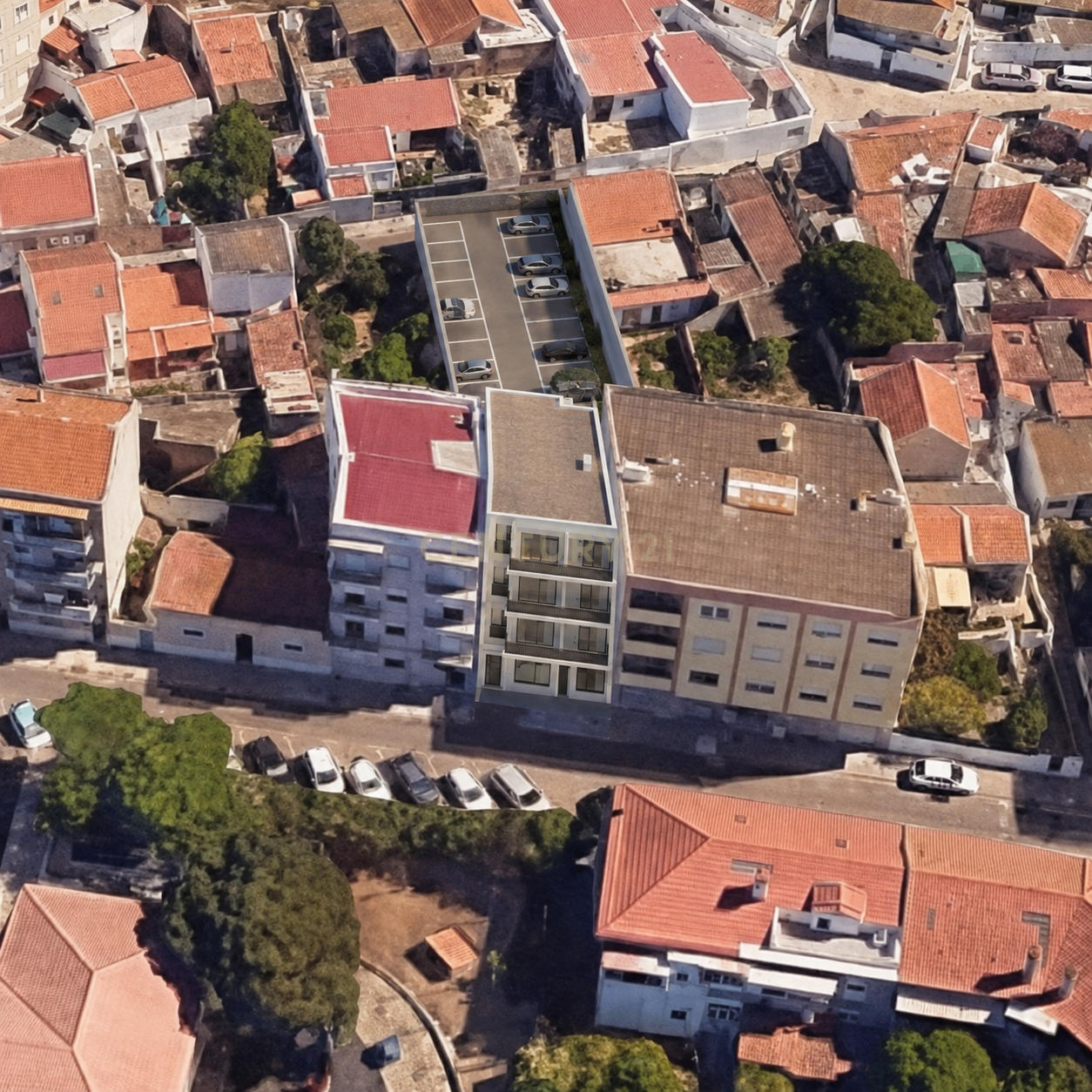 Fotografia 2 de Terreno com Projeto Aprovado para Construção de 8 Apartamentos - Bairro Santos Nicolau - Setúbal