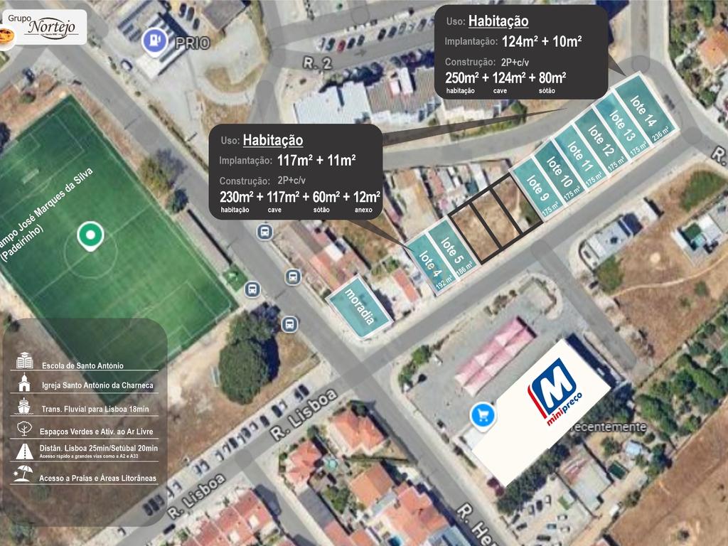 Terreno Urbano de 192 m² com Projeto de Moradias Aprovado em Santo António da Charneca, Barreiro - Image 4