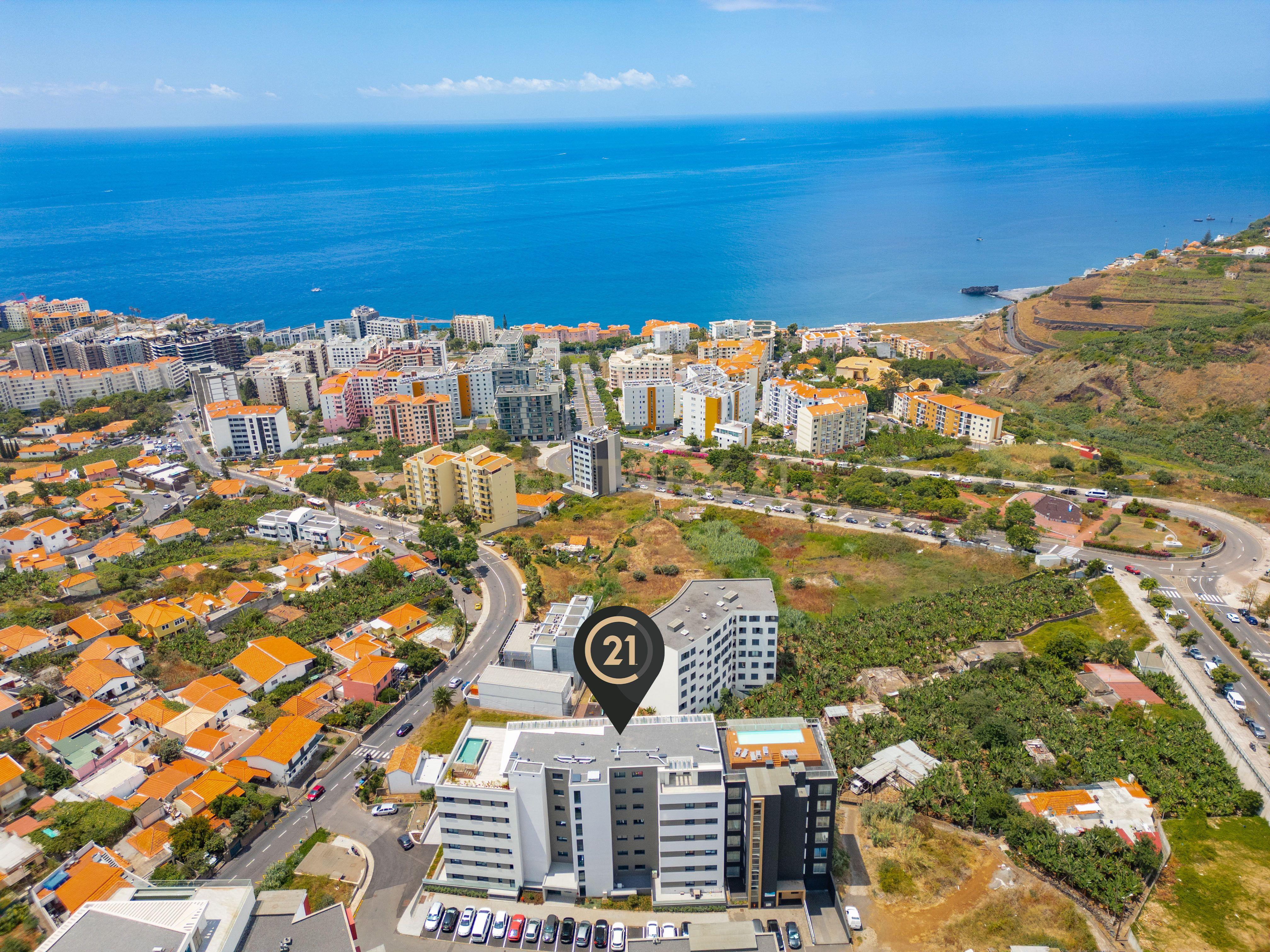 Fotografia 5 de Apartamento T1 Novo a Estrear no Amparo – Vista Mar, Piscina e Ginásio