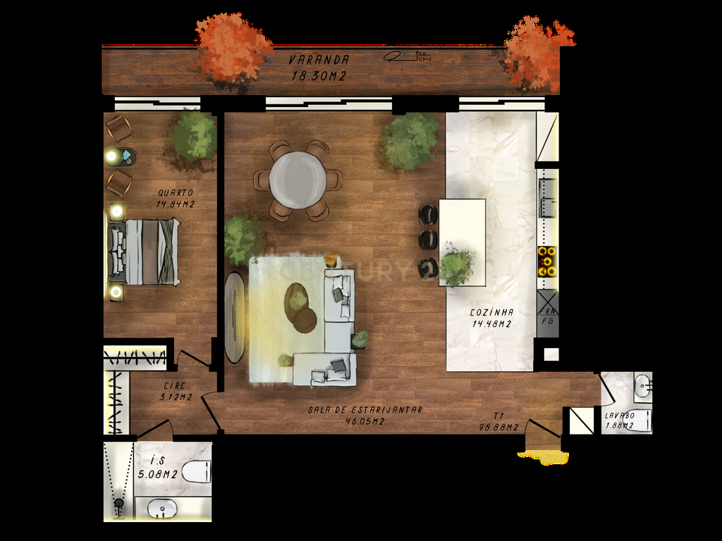 Apartamento T1 em  Iria Rio Residence - condomínio fechado com piscina em Santa Iria de Azoia - Image 1