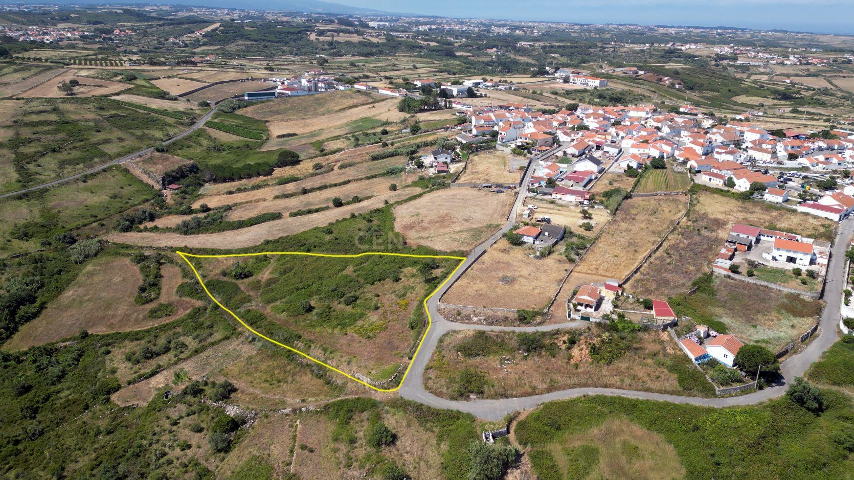 Fotografia 2 de Terreno com 7.520 m² em Alvarinhos, típica aldeia saloia da região de Sintra, vista desafogada, tranquilidade e excelente exposição solar durante todo o dia.