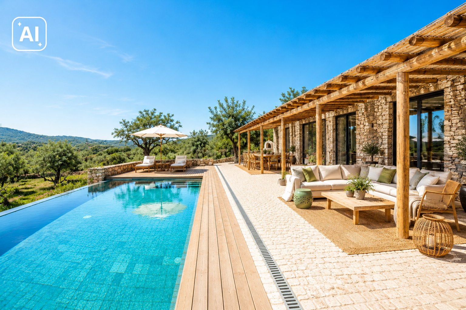 Fotografia 7 de Moradia T3 Térrea de Luxo com Piscina Infinita, Privacidade Total e Ambiente de Campo