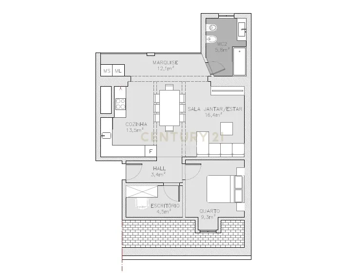 Apartamento Renovado em open-space na Penha de França, Lisboa - Image 21