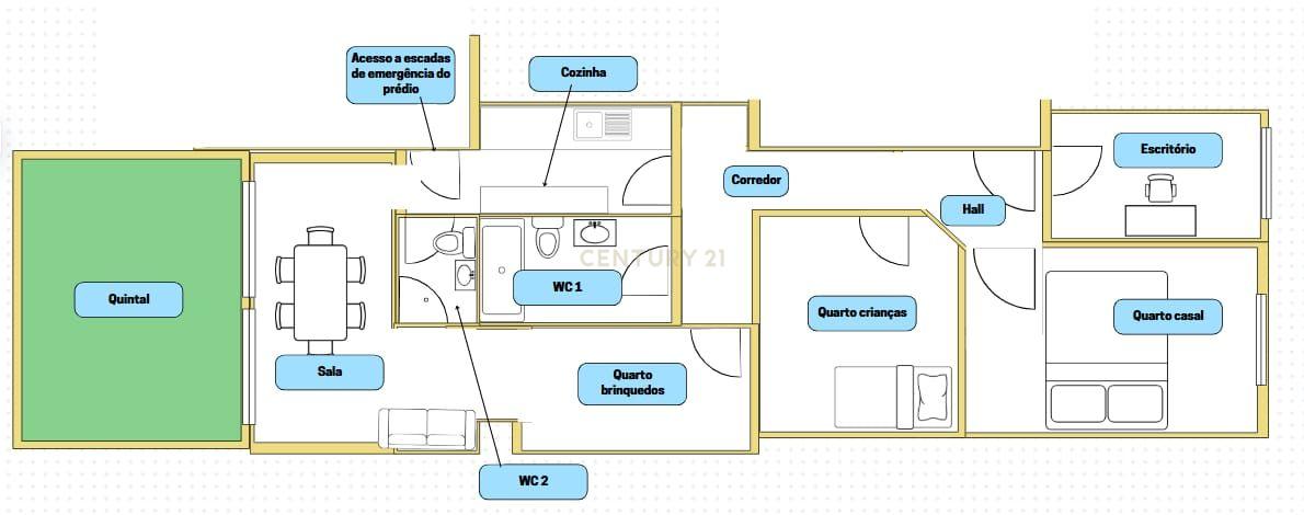 Apartamento T3 com duas salas e terraço privado em Sete Rios, Lisboa - Image 48