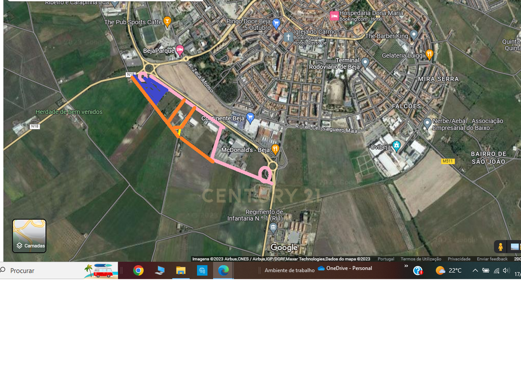 BEJA -ALENTEJO Zona privilegiada para o FUTURO  da Cidade , Arrisque ser o 1º. e Ficará a ganhar   DESTAQUE EM CURSO de 1 hectare . Áreas de Implantação cerca de 6000 m2 - Image 16