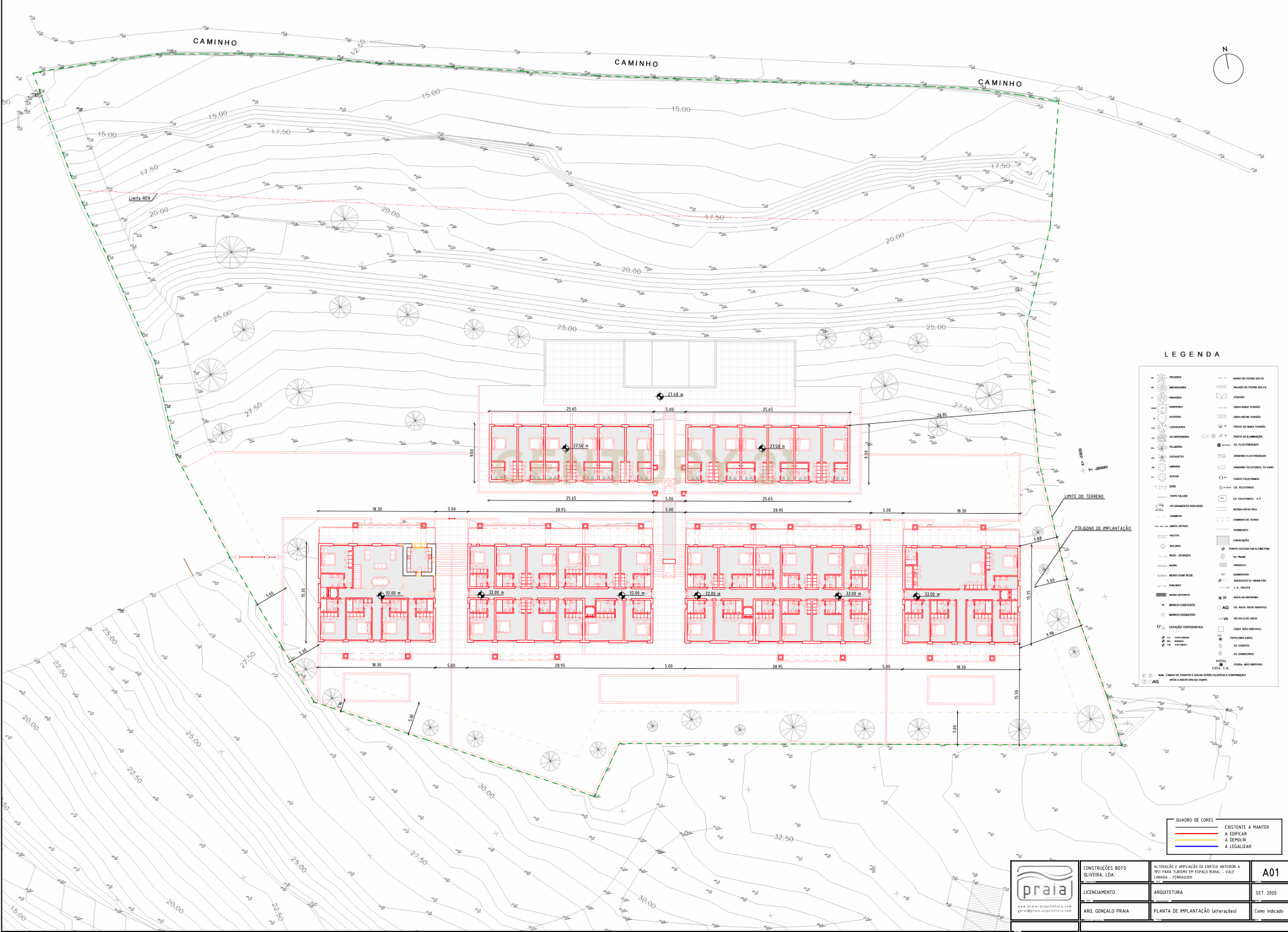 Fotografia 12 de Terreno de Vale Canada Norte - Ferragudo Terreno com projeto aprovado para construção de um Hotel com 46 quartos,  próximo de um dos melhores campos de golfe do país. A área total é de 14.32