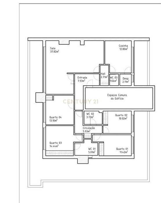 Apartamento "Cobertura" com terraço nas 3 frentes T4 (Atualmente T3 + Escritório) no Condomínio "Tílias do Atlântico" - Image 33