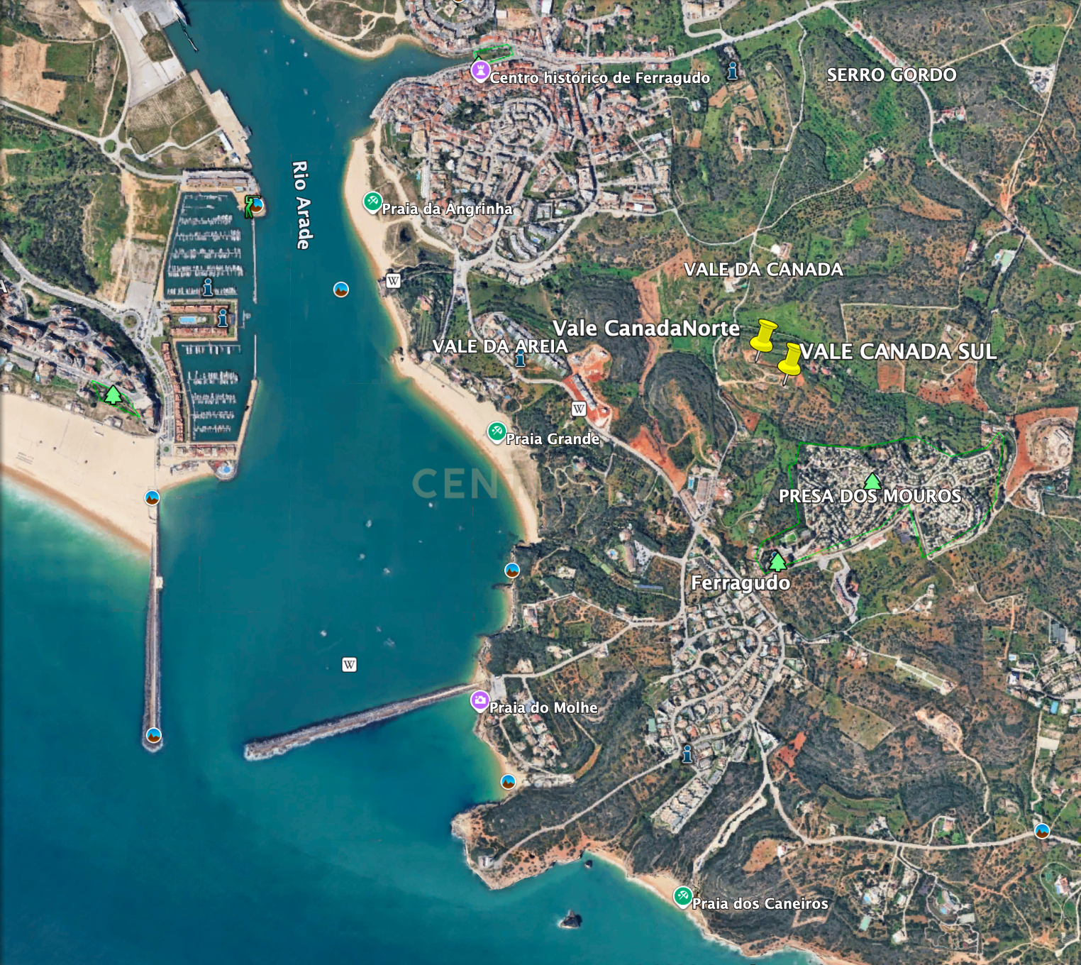 Fotografia 9 de Terreno de Vale Canada Norte - Ferragudo Terreno com projeto aprovado para construção de um Hotel com 46 quartos,  próximo de um dos melhores campos de golfe do país. A área total é de 14.32