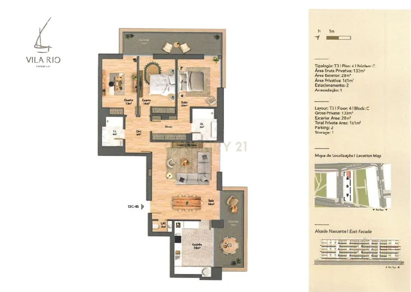 Apartamento T3 com 161 m2 na Urbanização Vila Rio no Edifício Luz - Image 18