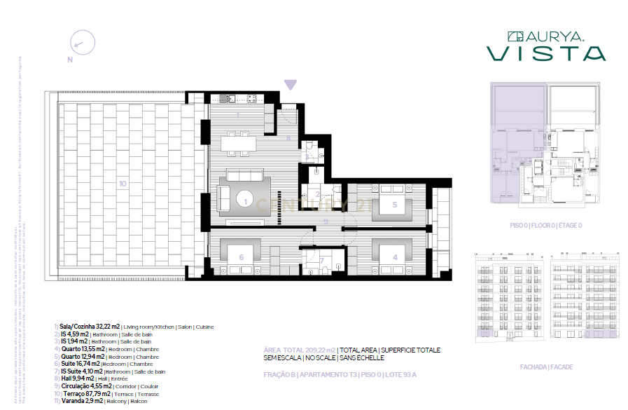 Apartamento T3 com dois lugares de estacionamento, um terraço e uma varanda – Empreendimento AURYA VISTA - Image 20