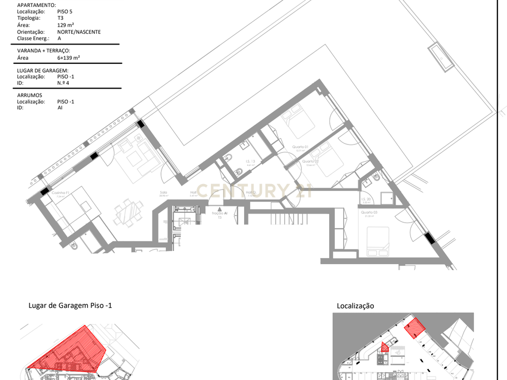 T3 COM VARANDA  E TERRAÇO DE 139M2  NO BONFIM, PORTO - Image 9