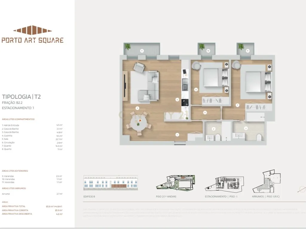 APARTAMENTO T2 - CONDOMÍNIO PORTO ART SQUARE - Image 13