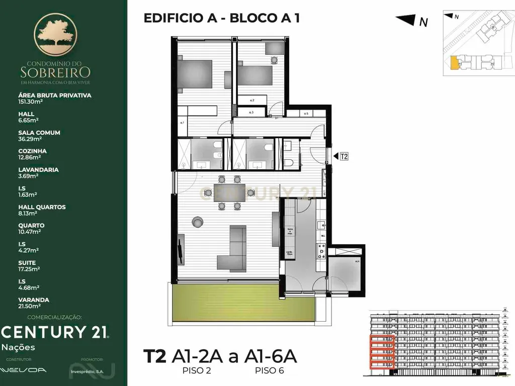 Condomínio do Sobreiro | T2 com 151m2 em Matosinhos, Senhora da Hora, junto ao metro - Image 35