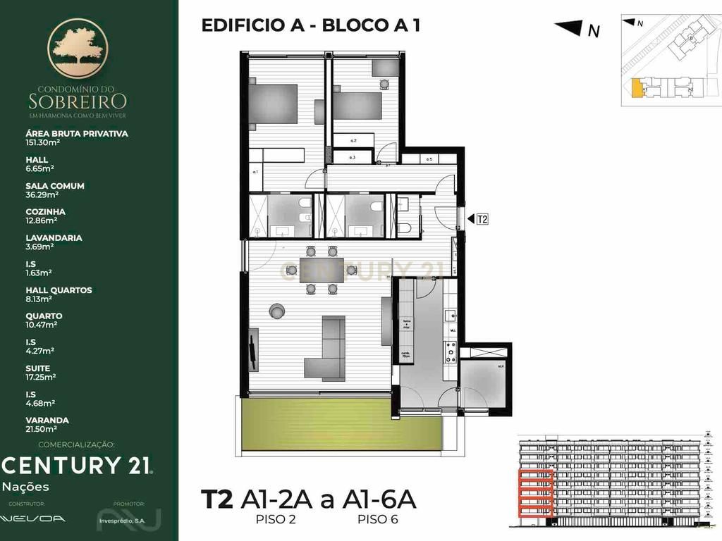 Condomínio do Sobreiro | T2 com 151m2 em Matosinhos, Senhora da Hora, junto ao metro - Image 33